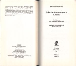 Falsche Freunde fürs Leben. Von Käuzen und keuschen Deutschen