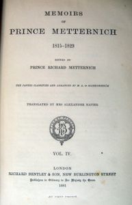Memoirs of Prince Metternich; 1815-1829, Vol. IV