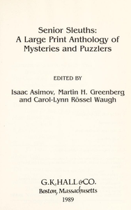 Senior Sleuths: A Large Print Anthology of Mysteries and Puzzlers