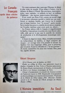Le Canada Français Après Deux Siècles de Patience