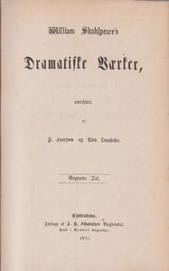 William Shakspeare's Dramatiske Værker: Sextende del