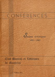 Conférences: Saison Artistique 1961 - 1962