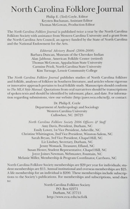 North Carolina Folklore Journal 53.2