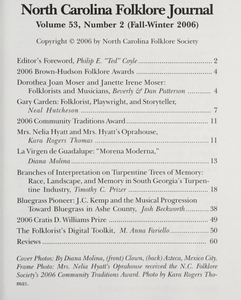 North Carolina Folklore Journal 53.2