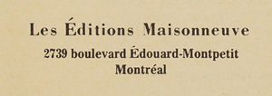 Les Éditions Maisonneuve