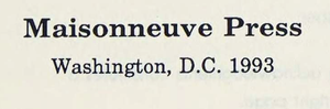 Maisonneuve Press