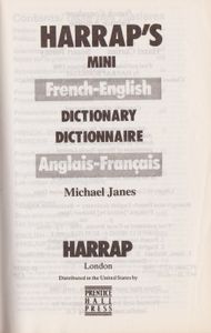 Harrap's Mini French-English Dictionary = Dictionnaire anglais/français