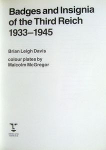 Badges and Insignia of the Third Reich 1933-1945