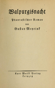 Walpurgisnacht: Phantastischer Roman