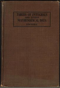 Tables of Integrals and Other Mathematical Data