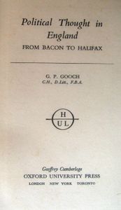 Political Thought in England - From Bacon to Halifax