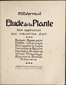 Étude de la plante: son application aux industries d'art