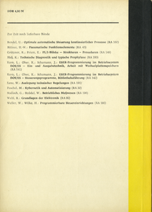 Kleines Lexikon der automatischen Steuerung