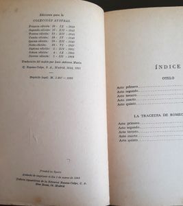 Otelo El Moro De Venecia / La Tragedia De Romeo Y Julieta