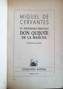 El Ingenioso Hidalgo Don Quijote De La Mancha