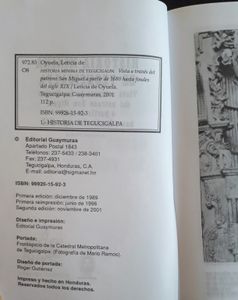 Historia Mínima De Tegucigalpa