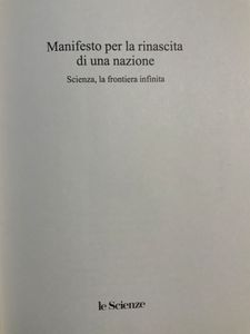 Manifesto per la rinascita di una nazione. Scienza, la frontiera infinita