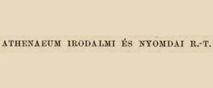 Athenaeum Irodalmi és Nyomdai R.-T.