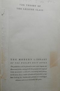 The Theory of the Leisure Class
