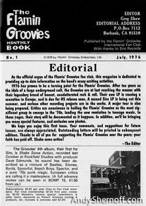 Flamin' Groovies Monthly Book #01