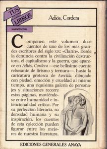 Adiós, Cordera, y lo demás son cuentos.