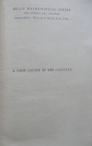 A First Course in Calculus