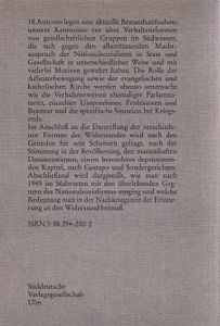 Formen des Widerstandes im Südwesten 1933-1945