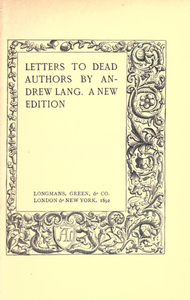 Letters to Dead Authors: A New Edition
