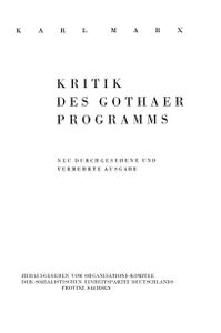 Kritik des Gothaer Programms
