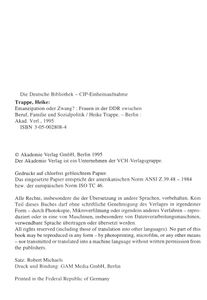 Emanzipation oder Zwang?