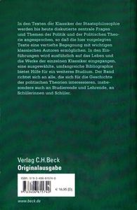 Klassische Staatsphilosophie - Texte & Einführungen