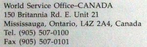 World Service Office - Canada