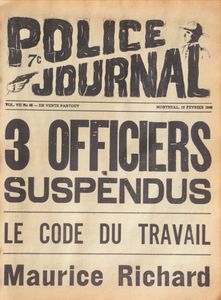 Police Journal: 3 Officiers Suspendus - Maurice Richard