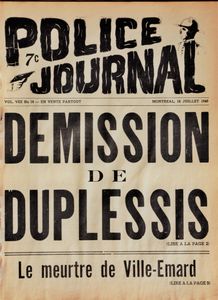 Police Journal: Démission de Duplessis