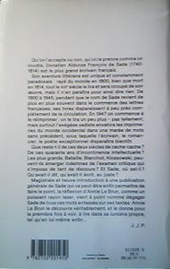 Soudain un bloc d'abîme, Sade