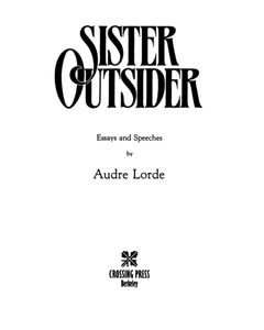 Sister Outsider: Essays and Speeches