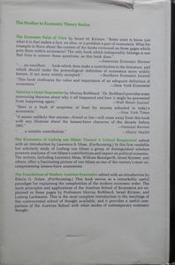 The Economic Point of View: An Essay in the History of Economic Thought