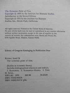 The Economic Point of View: An Essay in the History of Economic Thought