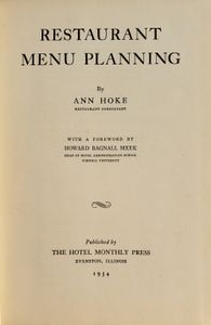 Restaurant Menu Planning