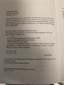 “They Made Us Many Promises”: The American Indian Experience 1524 to the Present