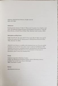 Ashville Poetry Review