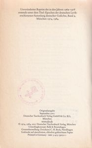 Deutsche Lyrik von den Anfängen bis zur Gegenwart 9 - 1900-1960