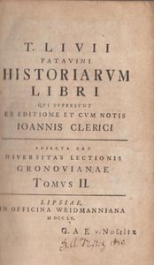 T. Livii Patavini Historiarum Libri Tomus II.