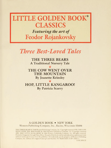 Three Best-Loved Tales: The Three Bears; The Cow Went over the Mountain; Hop, Little Kangaroo!