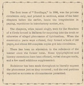 Rustlings in the Golden City: Being a Record of Spiritualistic Experiences in Ballarat and Melbourne