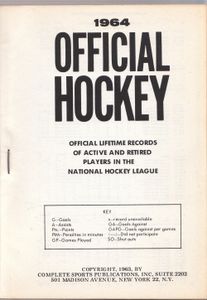 1964 Official Hockey Life-Time Records.Of Every Player In The National Hockey League (Active And Retired) 1911- 1964