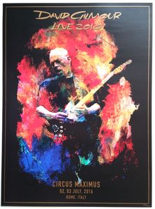 DAVID GILMOUR - ROME 2-3 JULY 2016 TOUR POSTER NUMBERED