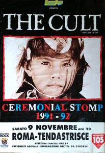 THE CULT - CEREMONIAL STOMP ROME 9 NOVEMBER 1991 GIG POSTER