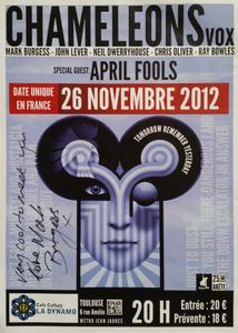 Chameleons Vox - Toulouse France 26.11.2012 Gig Poster