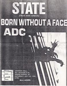 Sate, Born Without A Face, ADC @ Jackson hall Saturday, July 26, 1986